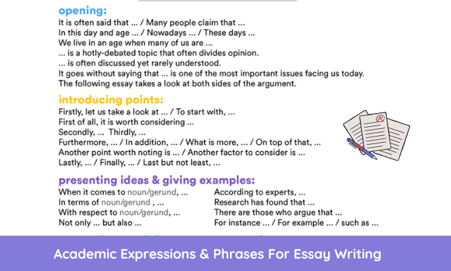 nice phrases for essays